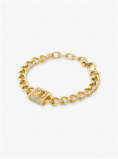 pulsera michael kors candado|Pulsera de latón chapado en metal precioso con .